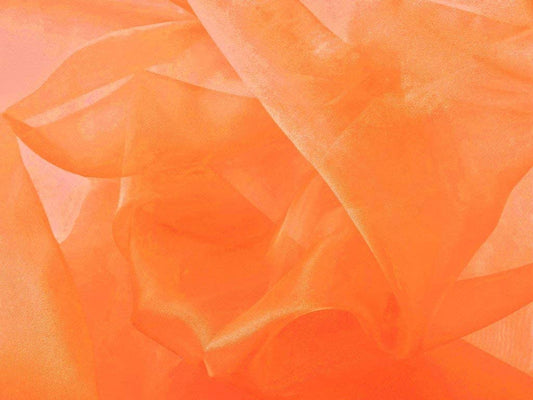 60" Wide Polyester Light Weight Crystal Organza Fabric (Orange, 1 Yard)