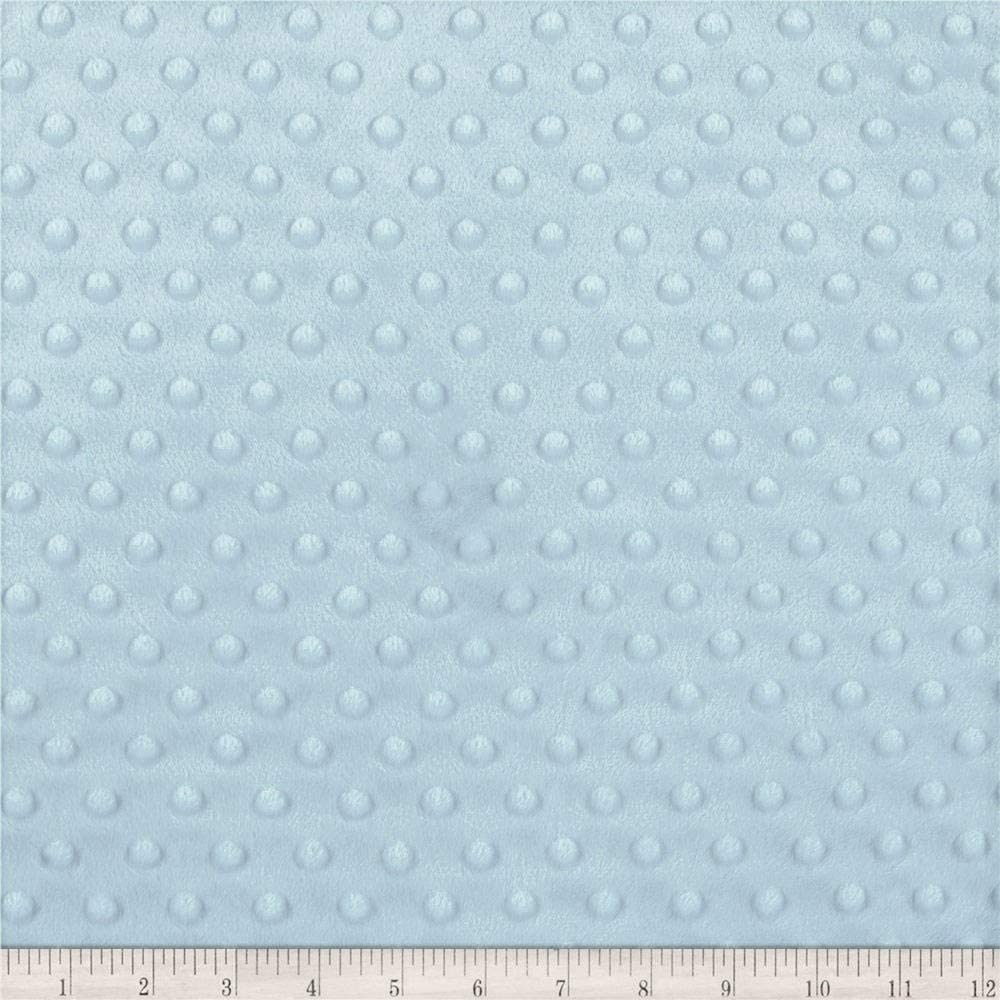 Minky Dimple Dot Soft Cuddle Fabric (Light Blue, 1 Yard)