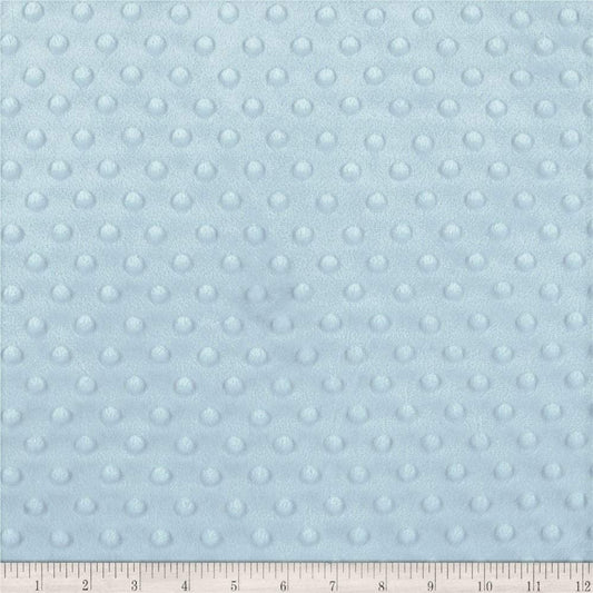 Minky Dimple Dot Soft Cuddle Fabric (Light Blue, 1 Yard)