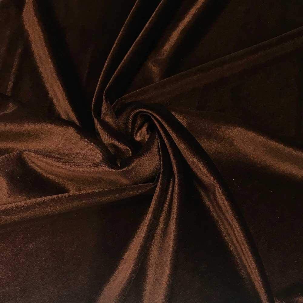 Spandex Stretch Velvet Fabric (Brown, 1 Yard)