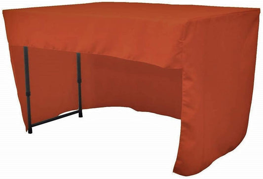 Polyester Poplin Fitted Tablecloth with Open Back Design (Burnt Orange, 72" Long x 30" Wide x 30" High)