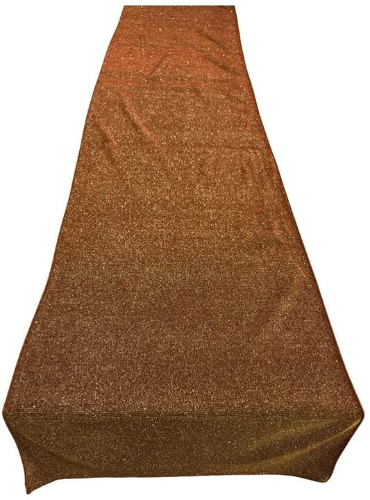 Full Covered Glitter Shimmer Fabric Table Runner - Party Decoration Long, Bronze )