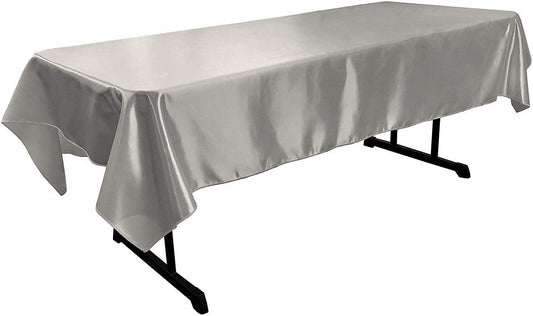 Polyester Bridal Satin Table Tablecloth (Silver,