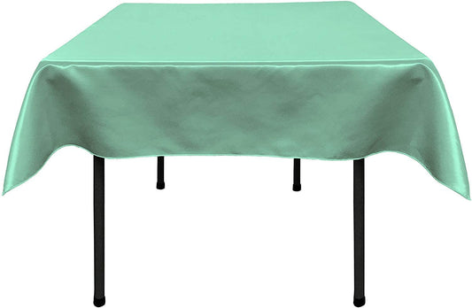Polyester Bridal Satin Table Tablecloth (Aqua,