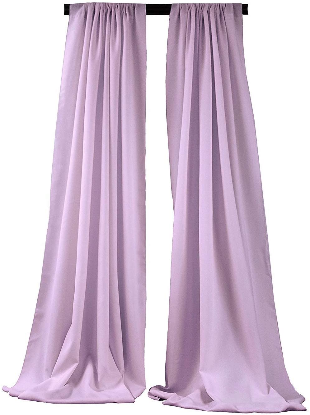 2 Panels 5 Feet Wide Polyester Seamless Backdrop Drape Curtain Panel - (Lilac,