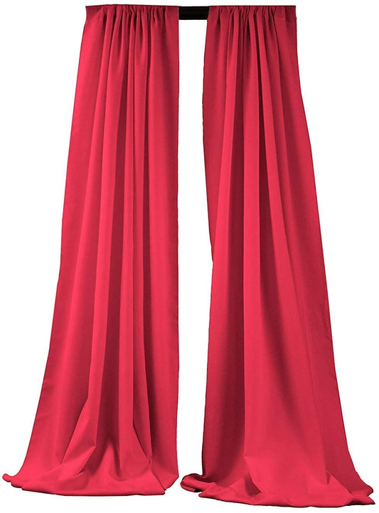 2 Panels 5 Feet Wide Polyester Seamless Backdrop Drape Curtain Panel - (Fuchsia,