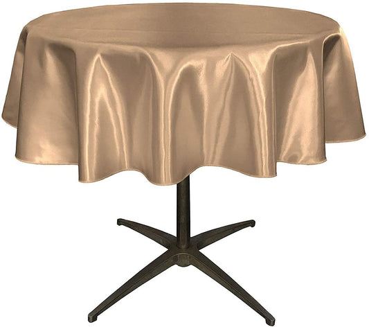 Bridal Satin Table Overlay, for Small Coffee Table (Taupe,