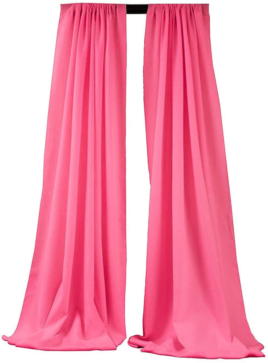 2 Panels 5 Feet Wide Polyester Seamless Backdrop Drape Curtain Panel - (Hot Pink,