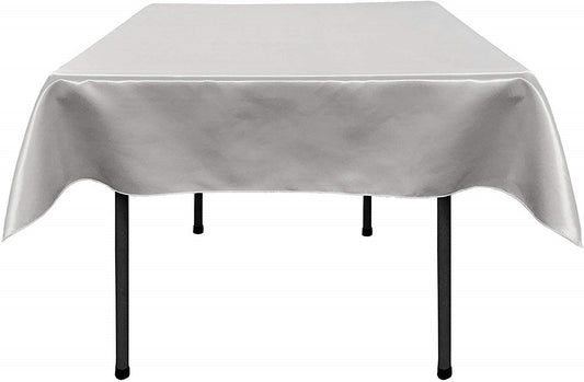 Polyester Bridal Satin Table Tablecloth (Silver,