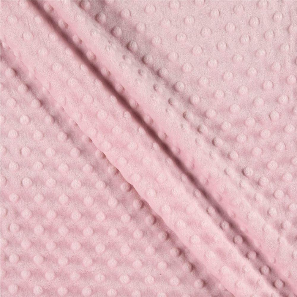 Minky Dimple Dot Soft Cuddle Fabric (Light Pink, 1 Yard)