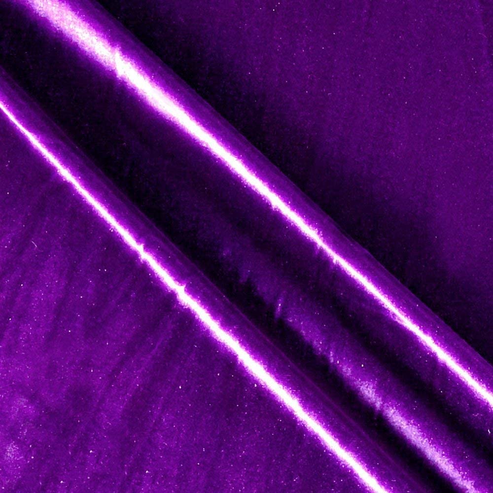 Spandex Stretch Velvet Fabric (Purple, 1 Yard)