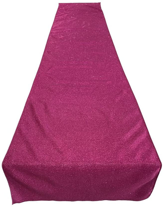 Full Covered Glitter Shimmer Fabric Table Runner - Party Decoration Long, Magenta )