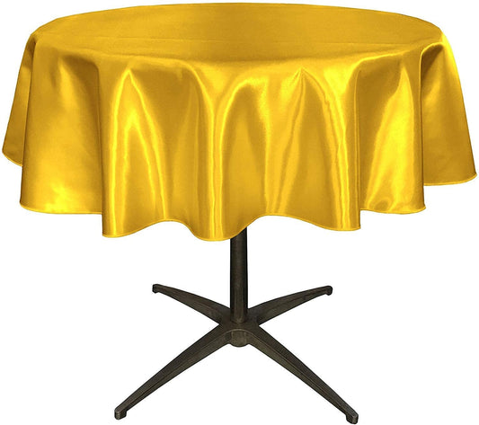 Bridal Satin Table Overlay, for Small Coffee Table (Yellow,