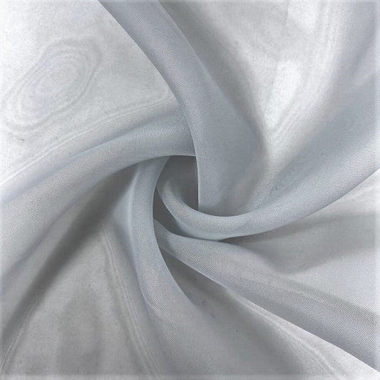 Sheer Voile Chiffon Fabric Draping Panels | Voile Fabric - 120" Wide | Use for Backdrop Curtain 10 Feet Wide. (Silver, by The Yard Folded