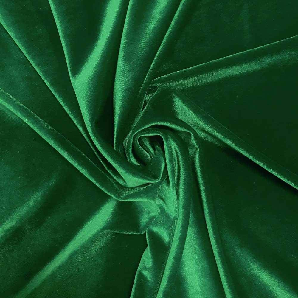 Spandex Stretch Velvet Fabric (Kelly Green, 1 Yard)