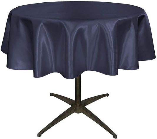 Bridal Satin Table Overlay, for Small Coffee Table (Navy Blue,