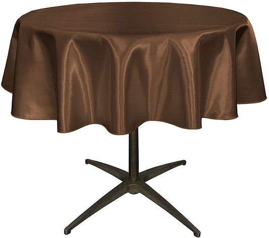 Bridal Satin Table Overlay, for Small Coffee Table (Brown,