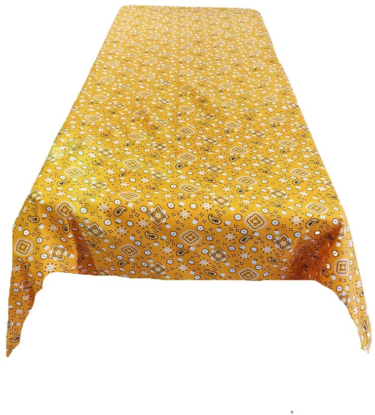 Bandanna Print Poly Cotton Tablecloth (Tangerine,