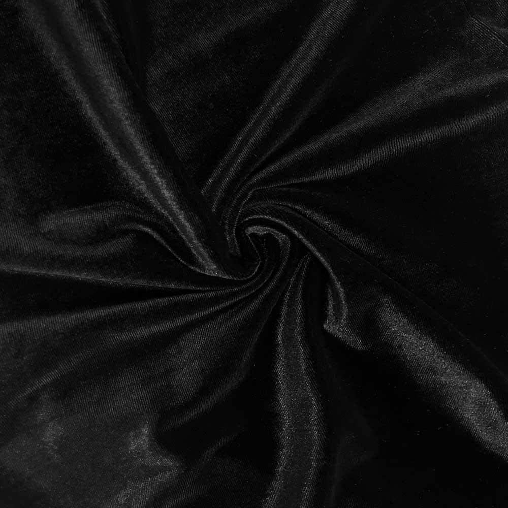 Spandex Stretch Velvet Fabric (Black, 1 Yard)