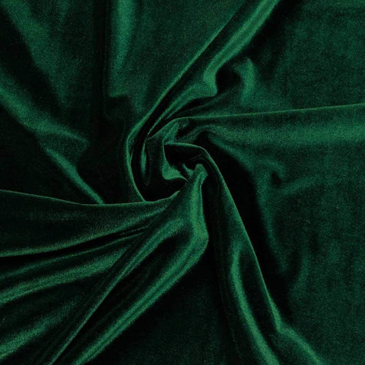 Spandex Stretch Velvet Fabric (Hunter Green, 1 Yard)