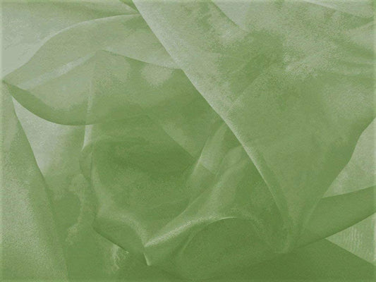 60" Wide Polyester Light Weight Crystal Organza Fabric (Sage, 1 Yard)