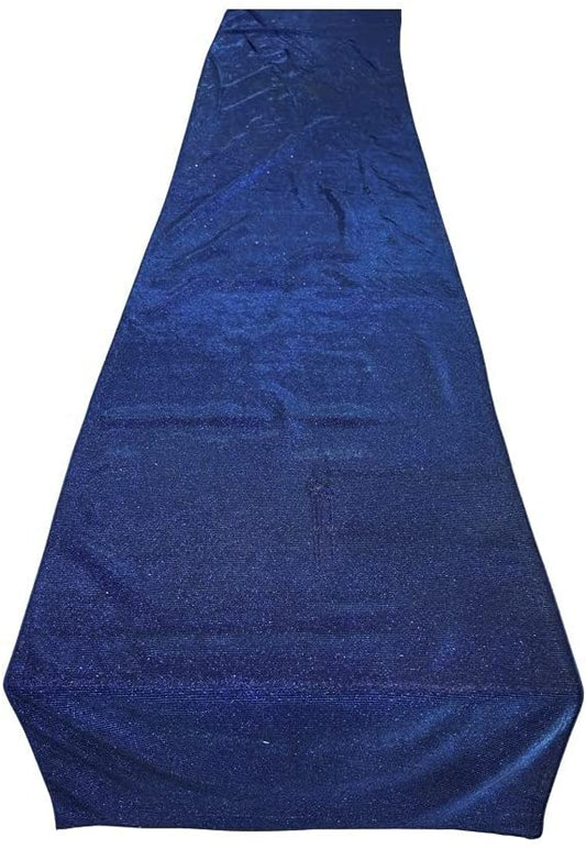 Full Covered Glitter Shimmer Fabric Table Runner - Party Decoration Long, Royal Blue