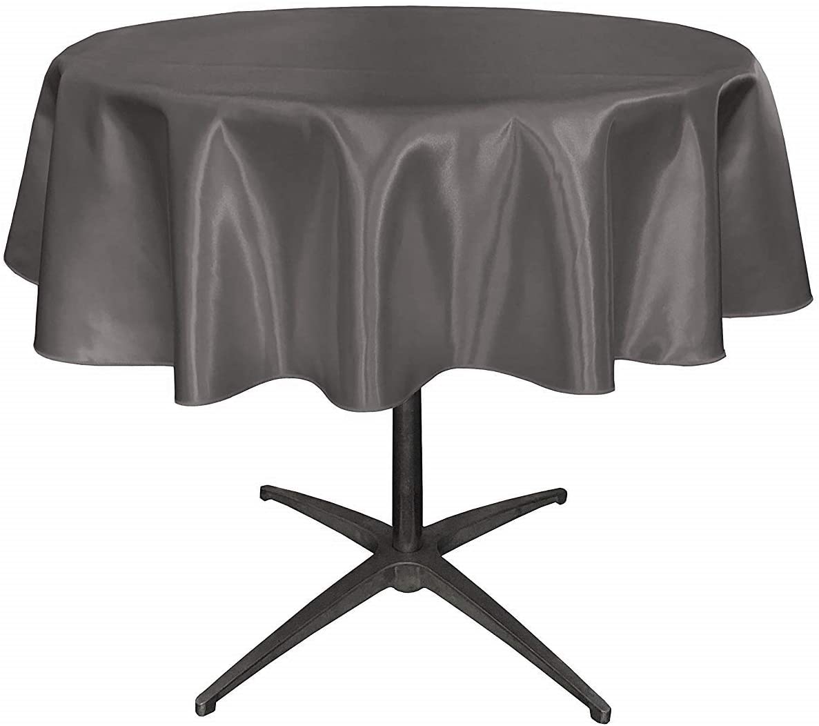 Bridal Satin Table Overlay, for Small Coffee Table (Charcoal,
