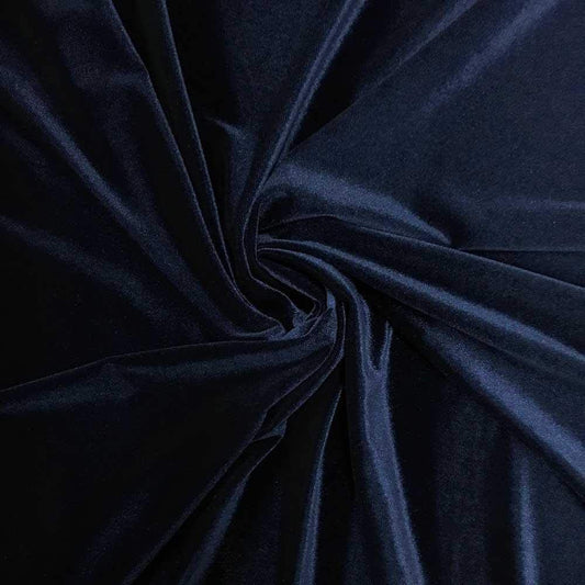 Spandex Stretch Velvet Fabric (Navy Blue, 1 Yard)