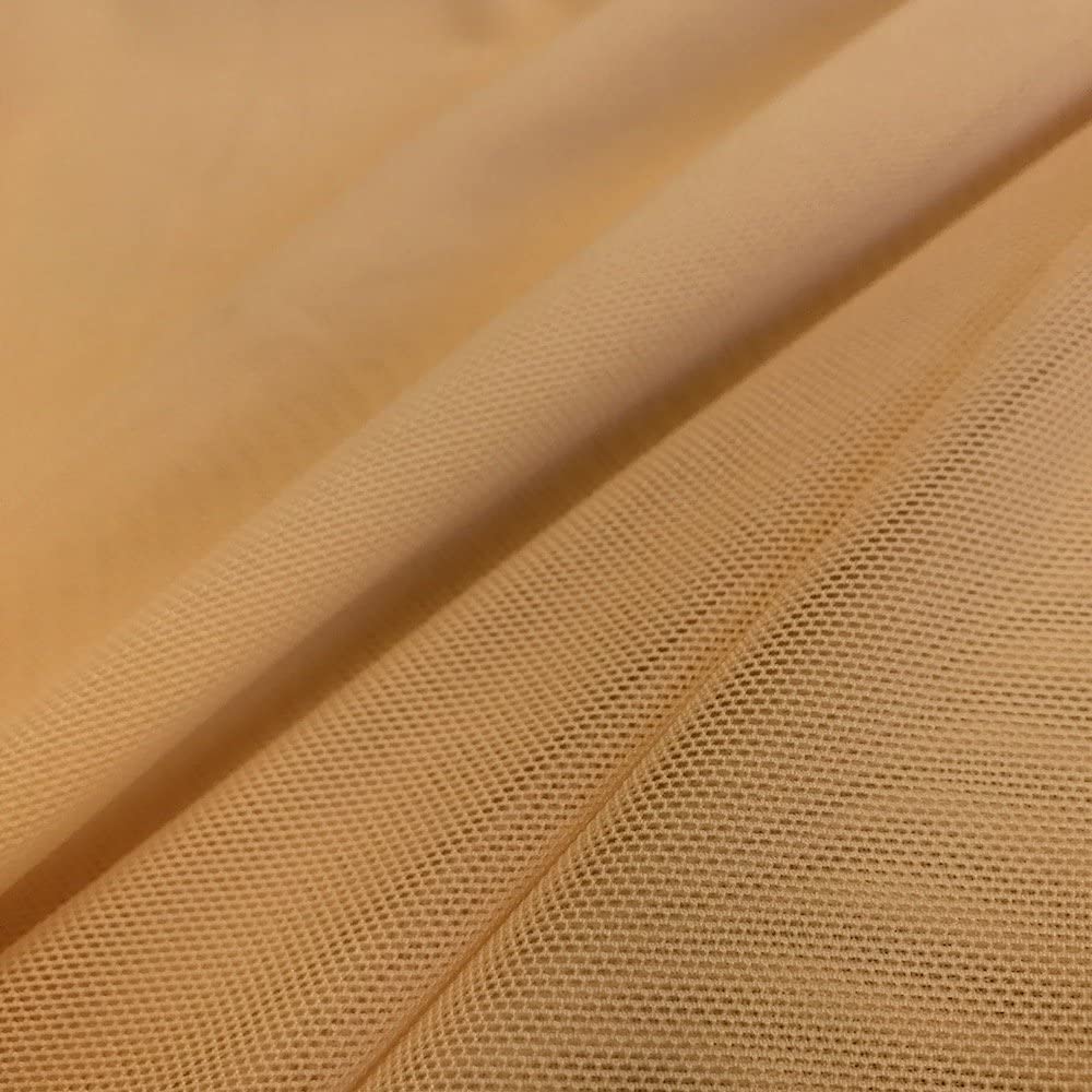 Solid Stretch Power Mesh Fabric Nylon Spandex (1 Yard, Mist Gold)