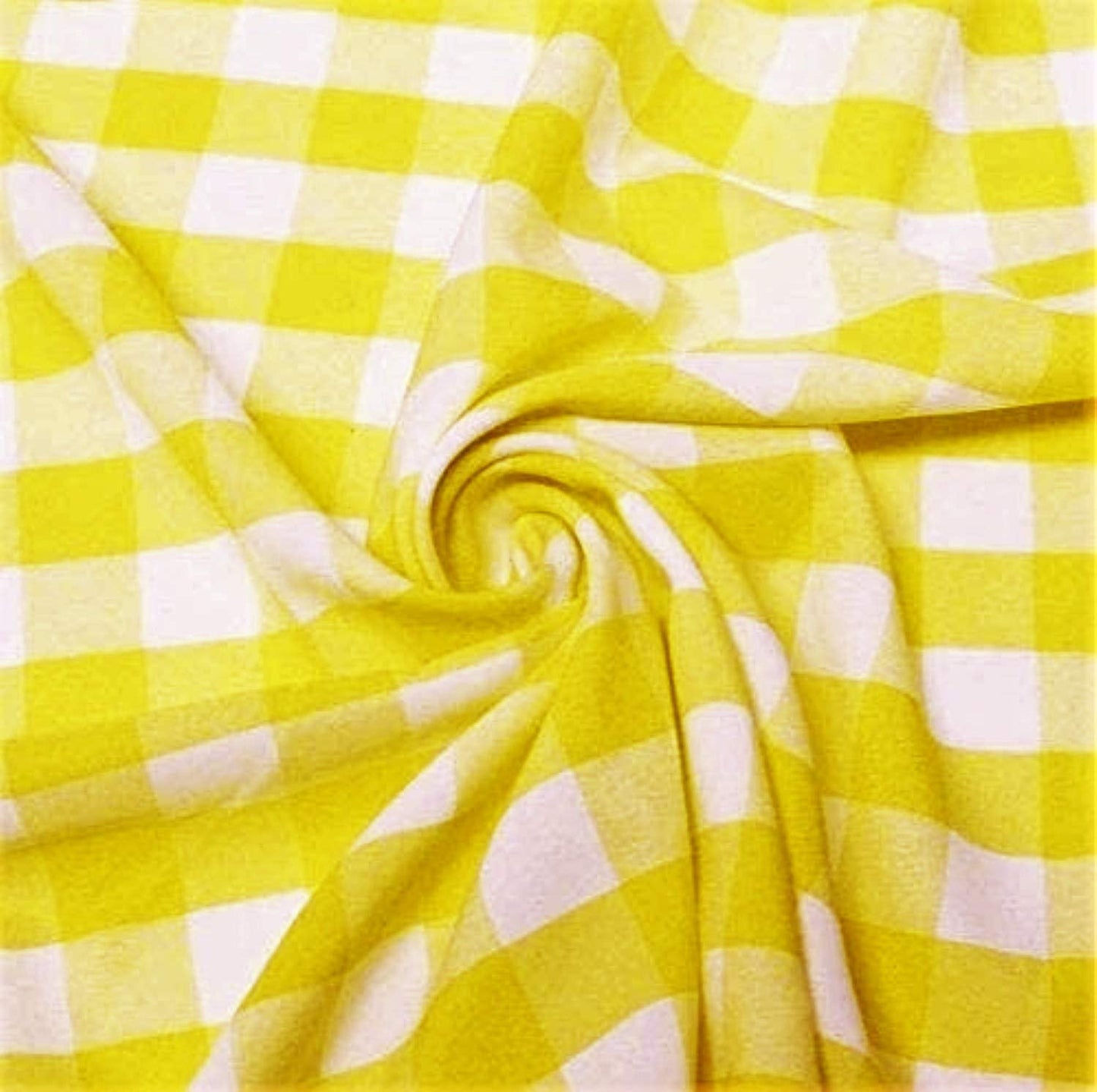 58/59" Wide 100% Polyester Poplin Gingham Checkered Fabric (Dark Yellow, 1 Yard)