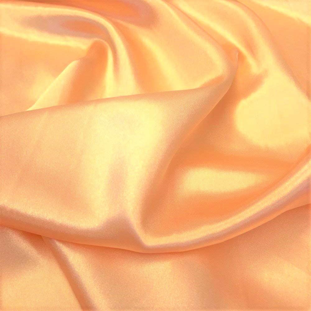 Spandex, Stretch L'Amour Satin Fabric (Peach 430, 1 Yard)