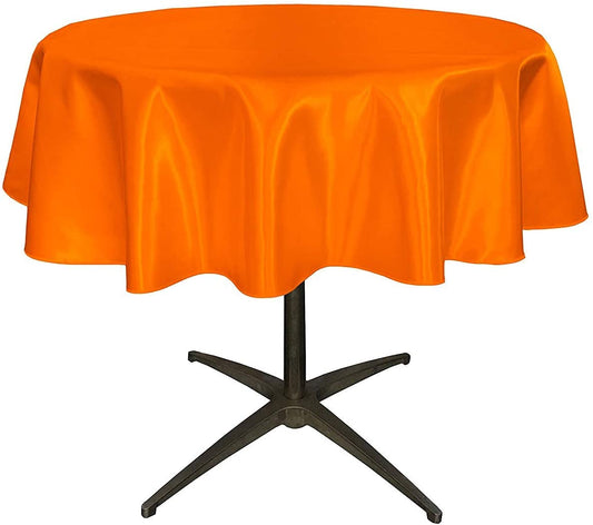 Bridal Satin Table Overlay, for Small Coffee Table (Orange,