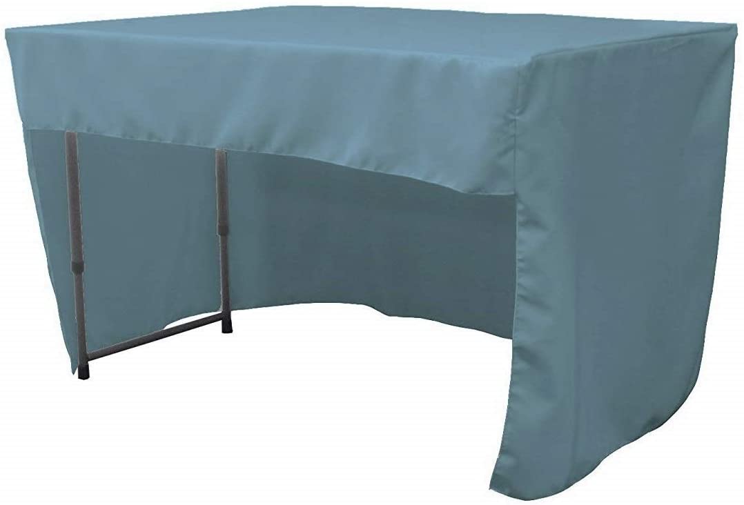 Polyester Poplin Fitted Tablecloth with Open Back Design (Steel Blue, 72" Long x 30" Wide x 30" High)