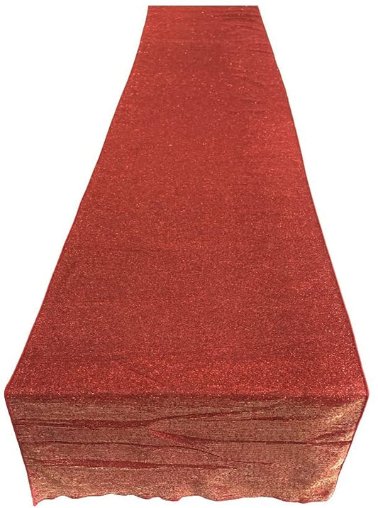 Full Covered Glitter Shimmer Fabric Table Runner - Party Decoration Long, Burnt Orange)