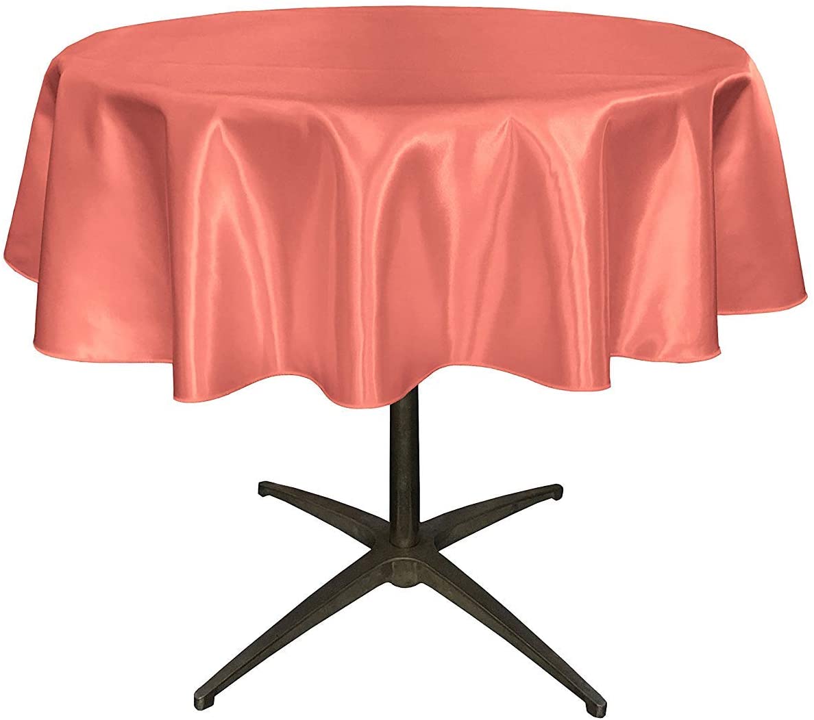 Bridal Satin Table Overlay, for Small Coffee Table (Coral,