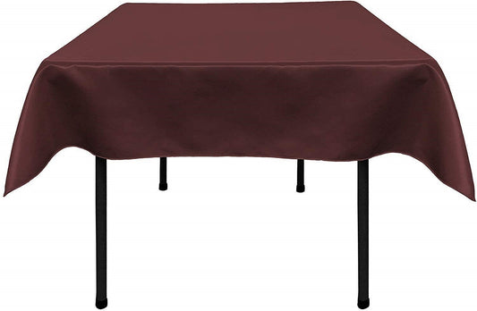 Polyester Bridal Satin Table Tablecloth (Burgundy,