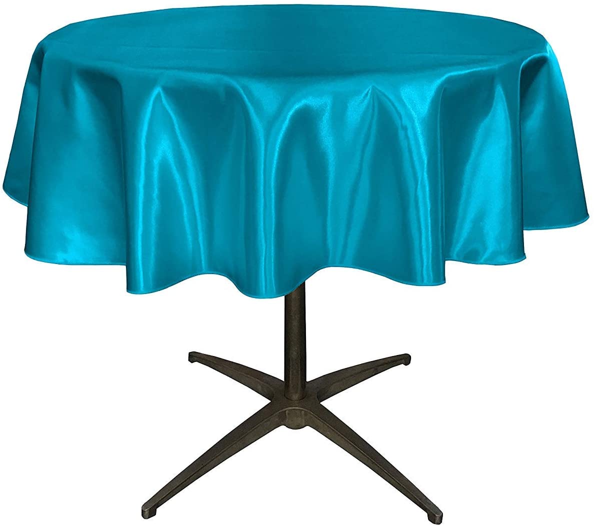 Bridal Satin Table Overlay, for Small Coffee Table (Turquoise,