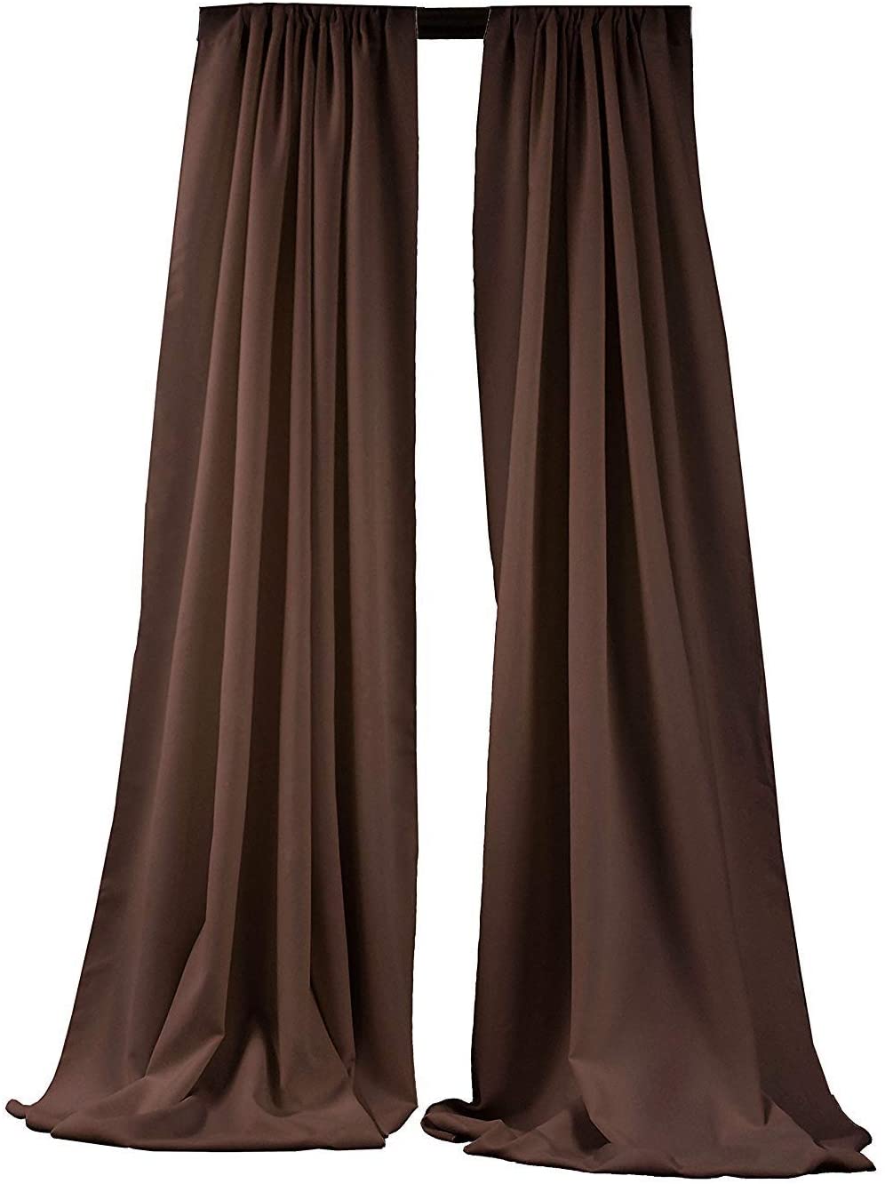 2 Panels 5 Feet Wide Polyester Seamless Backdrop Drape Curtain Panel - (Brown,