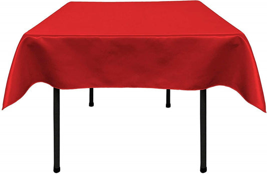 Polyester Bridal Satin Table Tablecloth (Red,