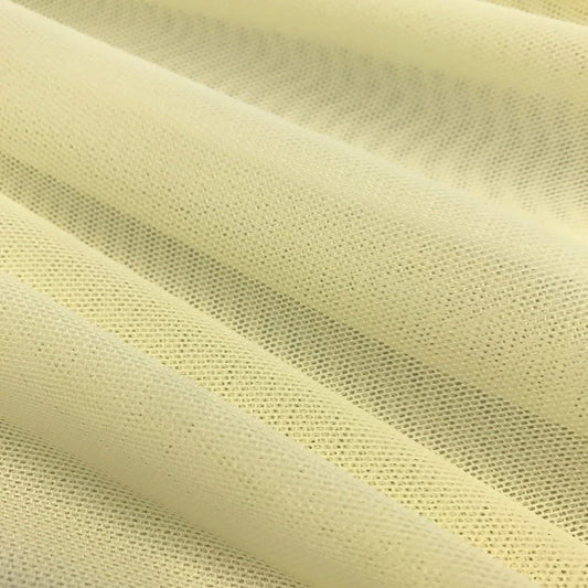 Solid Stretch Power Mesh Fabric Nylon Spandex (1 Yard, Light Yellow)