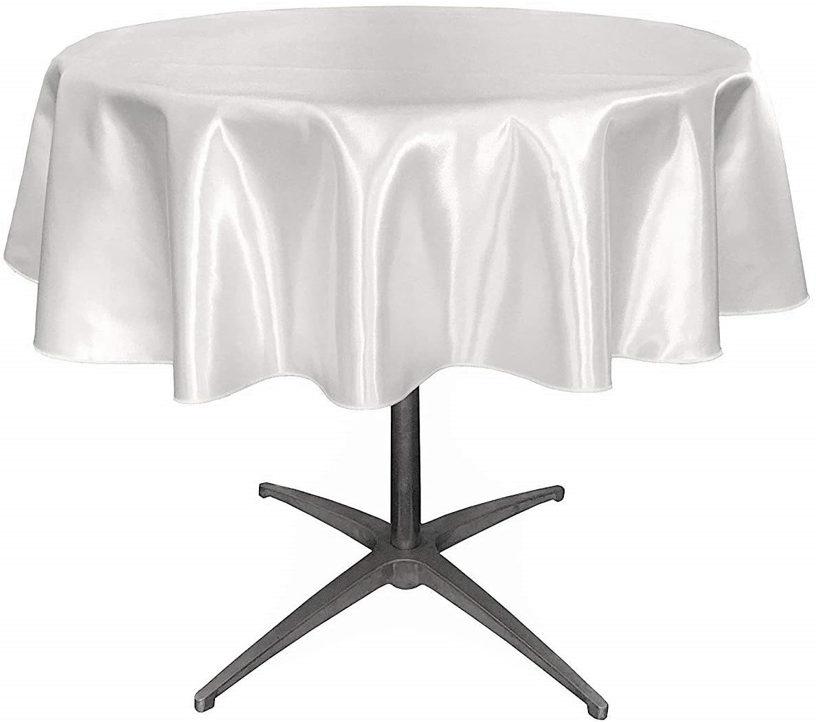Bridal Satin Table Overlay, for Small Coffee Table (White,