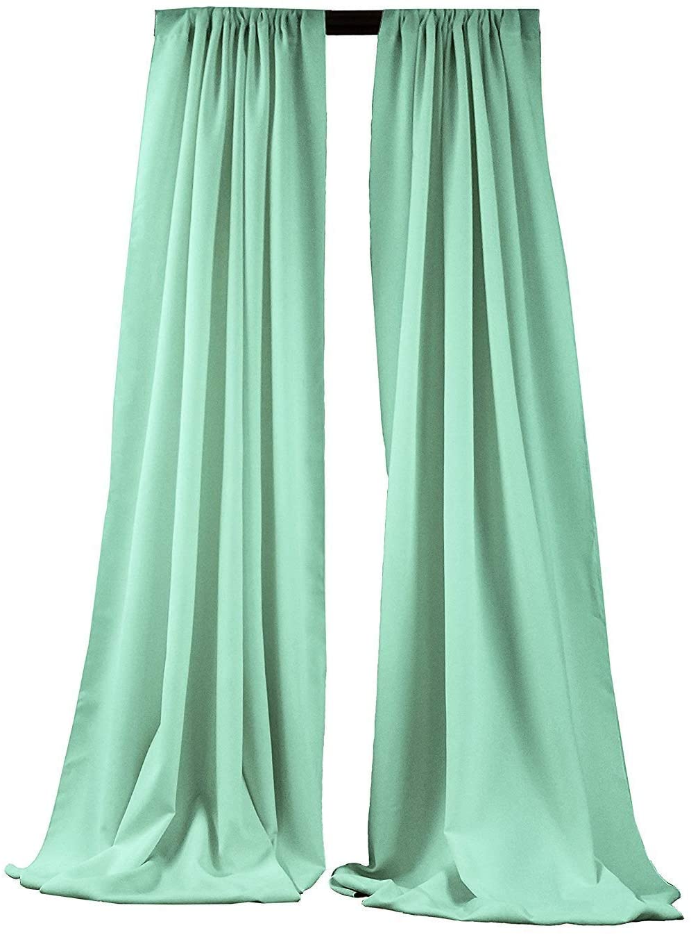 5 Feet Wide by 9 Feet High Polyester Backdrop Drape Curtain Panel - (Aqua Green,