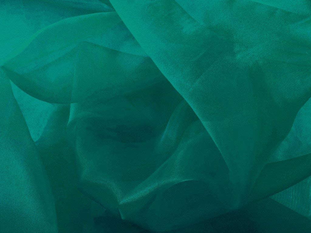 60" Wide Polyester Light Weight Crystal Organza Fabric (Teal, 1 Yard)