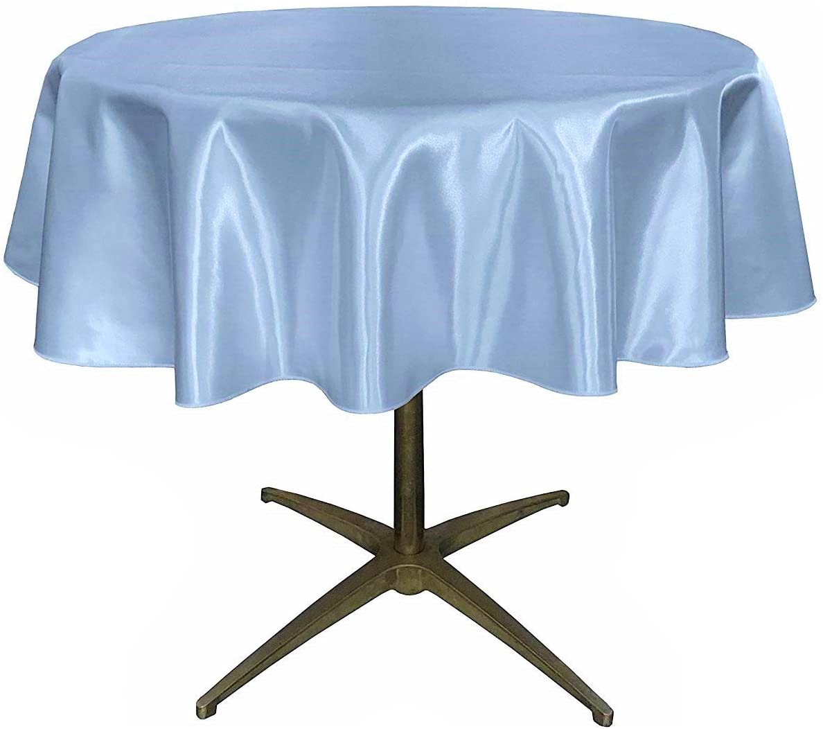 Bridal Satin Table Overlay, for Small Coffee Table (Light Blue,