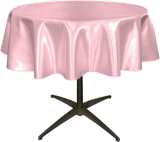 Bridal Satin Table Overlay, for Small Coffee Table (Pink,
