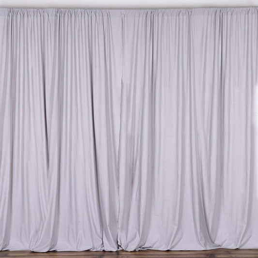 Polyester Backdrop Drape Curtain Panel - (Silver,