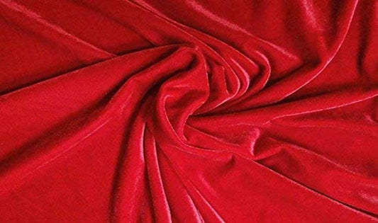 Spandex Stretch Velvet Fabric (Red, 1 Yard)