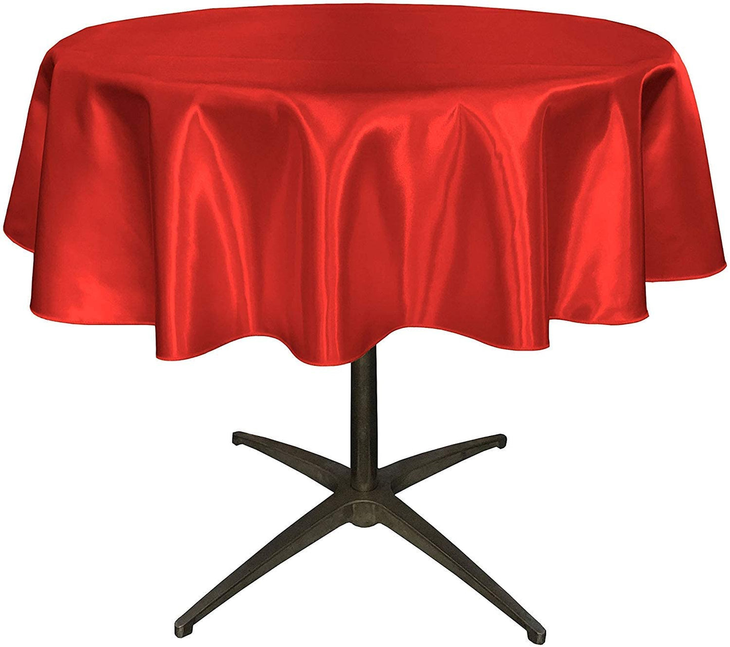 Bridal Satin Table Overlay, for Small Coffee Table (Red,