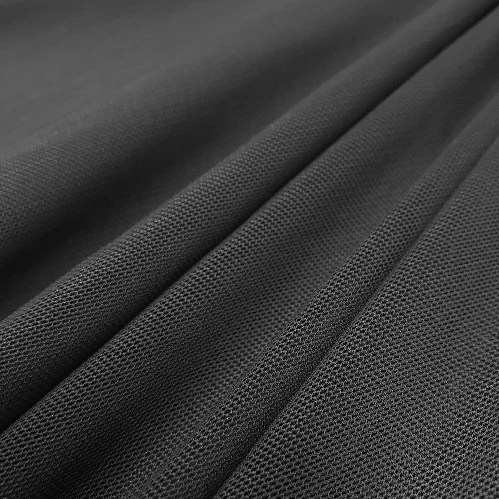 Solid Stretch Power Mesh Fabric Nylon Spandex (1 Yard, Charcoal)