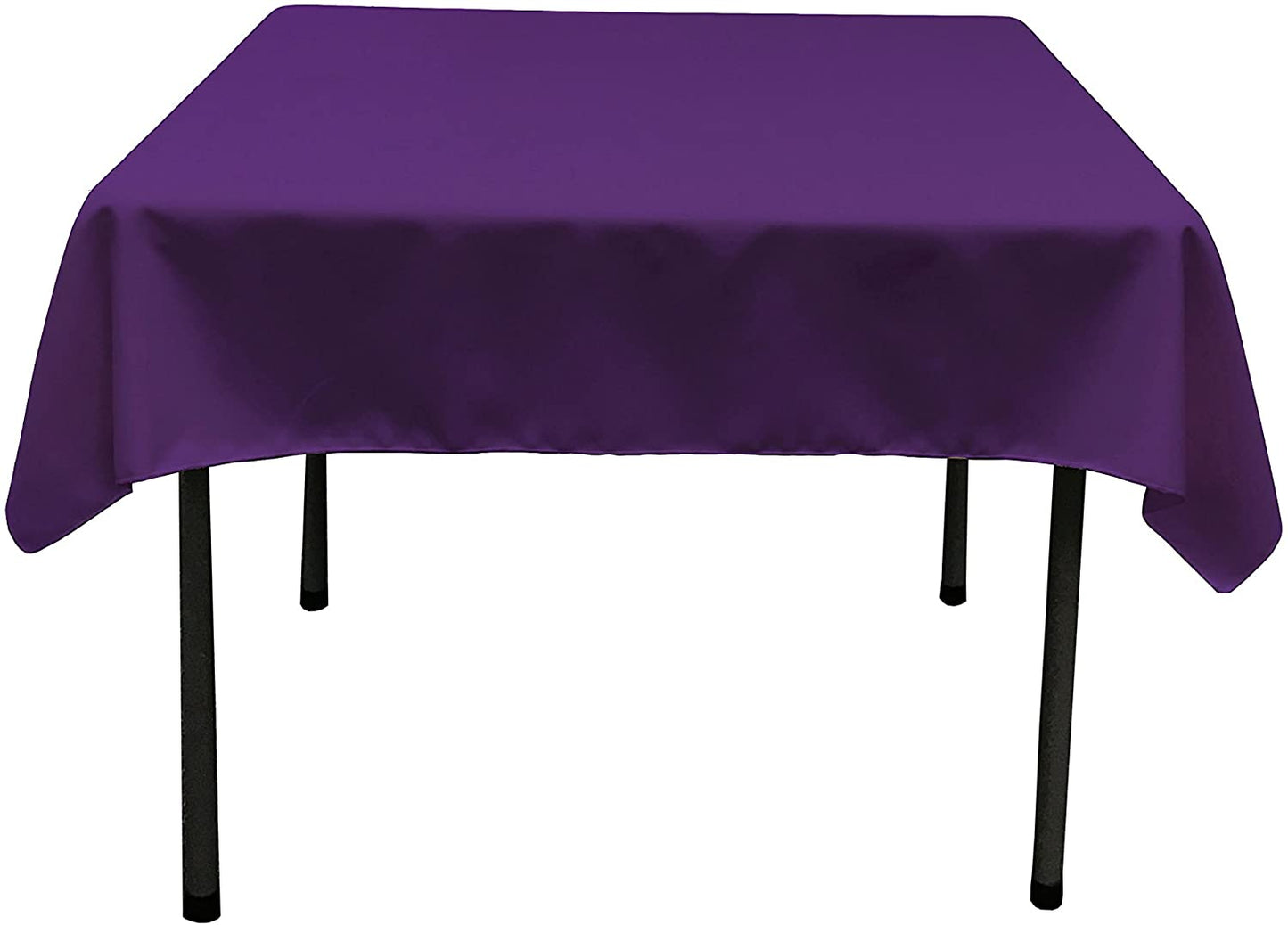 Polyester Poplin Washable Square Tablecloth, Stain and Wrinkle Resistant Table Cover Purple